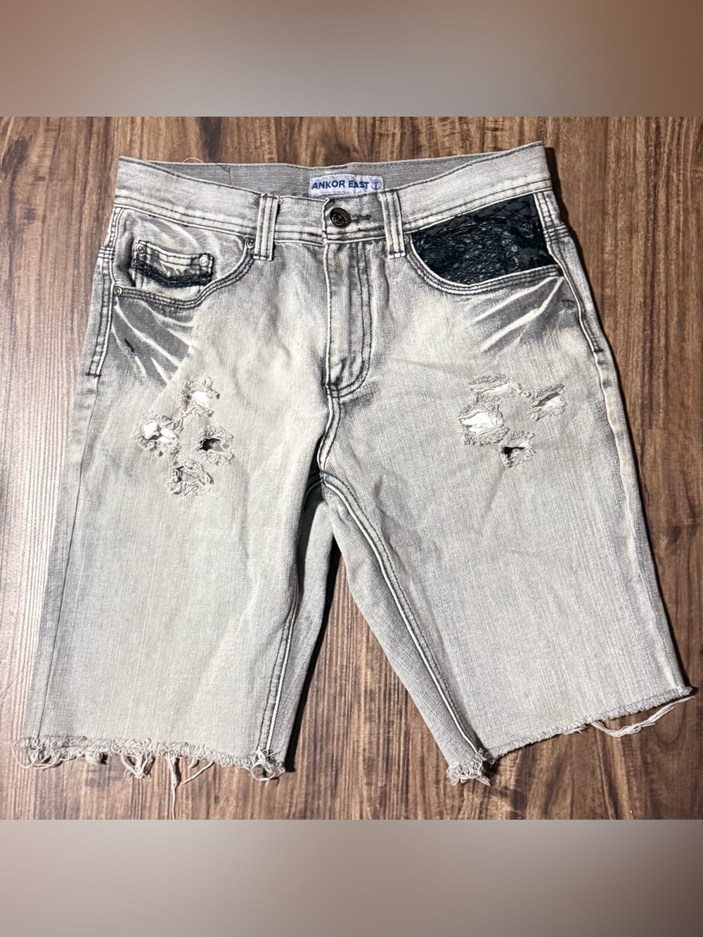 Ankor East Men's Distressed Denim Jean Shorts 30x32